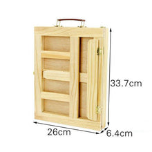 Load image into Gallery viewer, Integrated Wooden Oil Paint Box Portable Art Drawing Desk Easel With 4 Adjustable Gears
