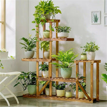 Load image into Gallery viewer, 6 Tiered Wood Plant Flower Stand Rack Holder Display for Multiple Indoor Outdoor Garden
