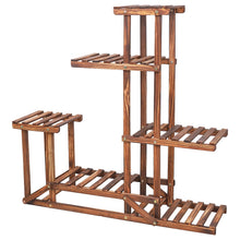 Load image into Gallery viewer, 6 Tiered Wood Plant Flower Stand Rack Holder Display for Multiple Indoor Outdoor Garden
