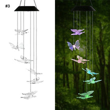 Load image into Gallery viewer, 14 kinds of Solar Wind Chime Light Outdoor LED Color Change Spiral Pendant Lantern Garden Fairy Night
