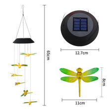 Load image into Gallery viewer, 14 kinds of Solar Wind Chime Light Outdoor LED Color Change Spiral Pendant Lantern Garden Fairy Night
