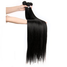 Load image into Gallery viewer, Long Straight Bundles With Closure Human Hair Brazilian Hair Weave Straight Extension
