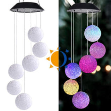 Load image into Gallery viewer, 14 kinds of Solar Wind Chime Light Outdoor LED Color Change Spiral Pendant Lantern Garden Fairy Night
