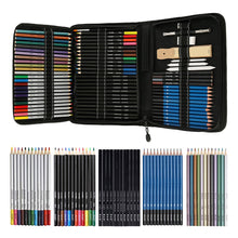 Load image into Gallery viewer, 72pcs Color Sketch Pencils Set for Drawing, Painting with Watercolor Metallic Oil Pencils for Beginner Student
