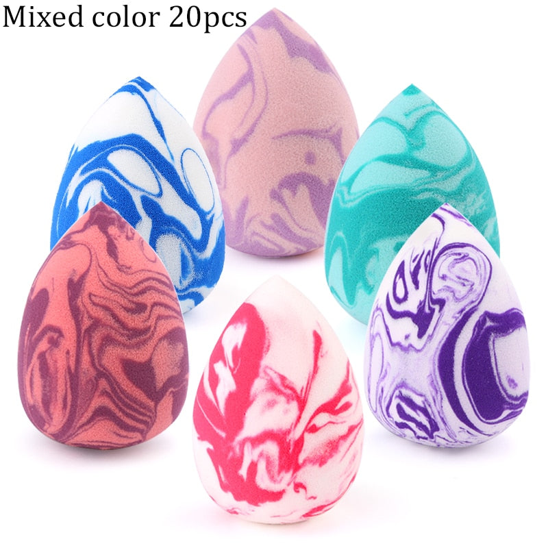 Makeup Sponge with Marbling Water-drop Shape for Foundation, Concealer, and Mix Powder Cosmetic Puff Blender