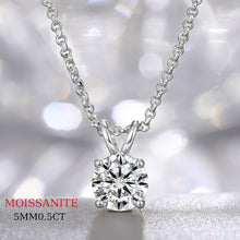 Load image into Gallery viewer, 1CT Moissanite Necklace For Woman Pendant 925 Silver Necklace For Women&#39;s Fine Jewelry
