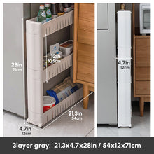 Load image into Gallery viewer, Mobile Storage Shelf Interspace Gap Shelf Kitchen Fridge Side Seam Finishing Rack
