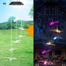 Load image into Gallery viewer, 14 kinds of Solar Wind Chime Light Outdoor LED Color Change Spiral Pendant Lantern Garden Fairy Night
