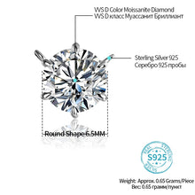 Load image into Gallery viewer, ATTAGEMS 925 Silver Necklace Pendant Round Cut 1.0ct D, White Moissanite Elegant Necklace
