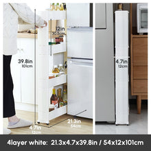 Load image into Gallery viewer, Mobile Storage Shelf Interspace Gap Shelf Kitchen Fridge Side Seam Finishing Rack
