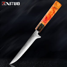 Load image into Gallery viewer, Nakiri 67 Layers Japanese Damascus Steel Chef Knife 8 Inch Solidified Wood HD
