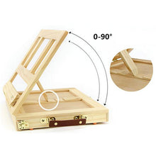 Load image into Gallery viewer, Integrated Wooden Oil Paint Box Portable Art Drawing Desk Easel With 4 Adjustable Gears
