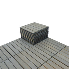 Load image into Gallery viewer, Wood Outdoor Flooring Interlocking Deck Tiles Patio Waterproof UV Protected, for Party Balcony 12”x12” 10 TileS
