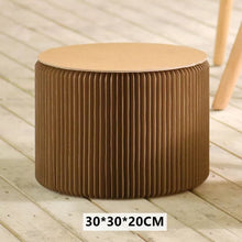 Load image into Gallery viewer, 38cm Nordic Living Room Bedroom Foldable Paper Bench Table Round Stool Plegable Chair Creative Fashion Stool
