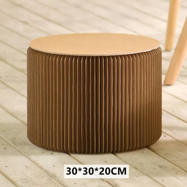 38cm Nordic Living Room Bedroom Foldable Paper Bench Table Round Stool Plegable Chair Creative Fashion Stool