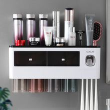 Load image into Gallery viewer, Toothbrush Holder Wall-Mounted Bathroom Accessories Squeezer with cups 2 colors
