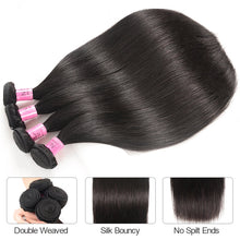 Load image into Gallery viewer, UNICE Peruvian Straight Hair Bundles Natural Color 100% Human Extensions
