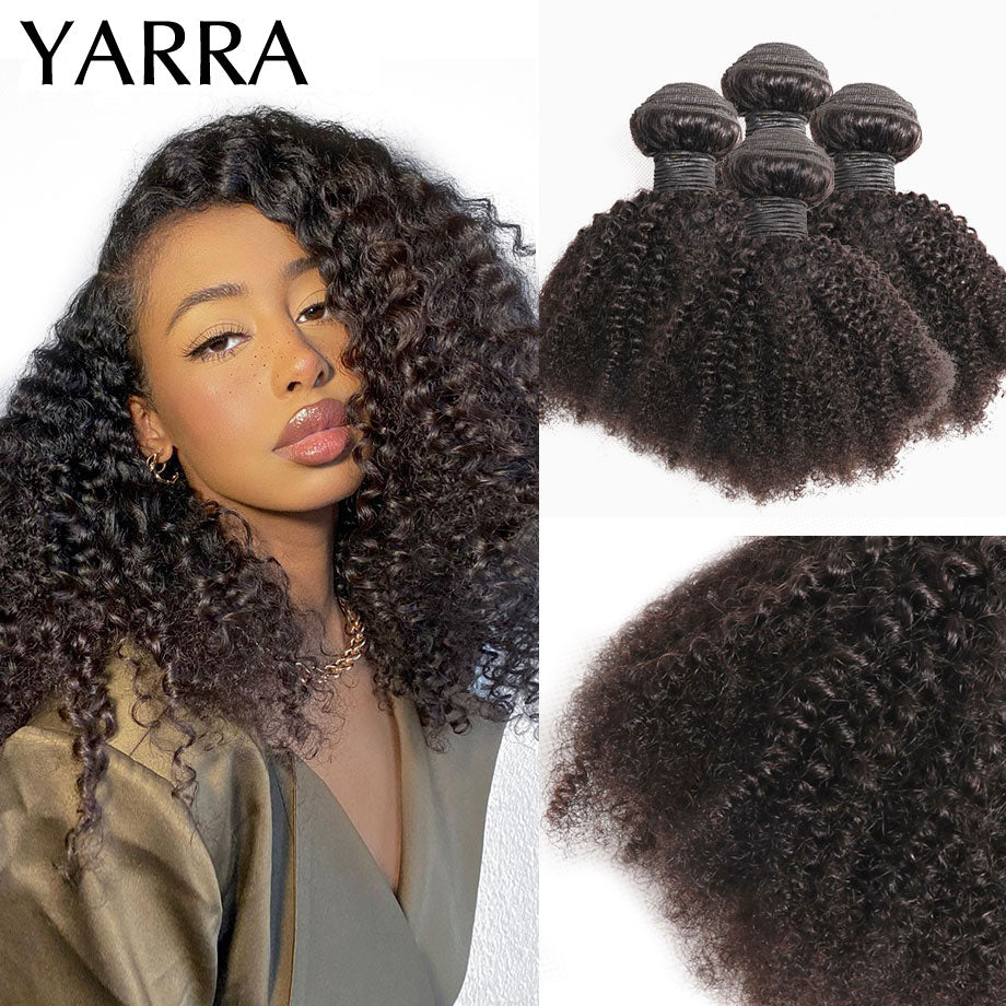 YARRA Brazilian Afro Kinky Curly Human Hair Bundles 4b 4c Weave Extensions Wholesale