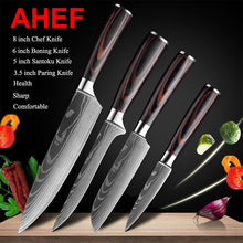 Load image into Gallery viewer, Japanese Kitchen Knife Set Laser Damascus Pattern Sharp Cleaver, Slicing, and Utility Cutlery
