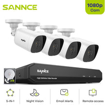 Load image into Gallery viewer, DVR CCTV System 4PCS 2MP IP66 Waterproof Outdoor Security Cameras 1080P Surveillance Kit
