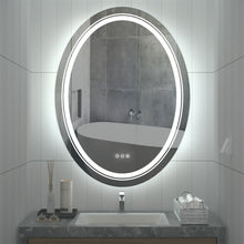 Load image into Gallery viewer, Oval LED Bathroom Mirror Dimmable Light, Wall Mounted Vanity Makeup Mirror
