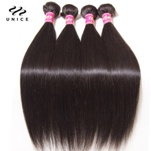 Load image into Gallery viewer, UNICE Peruvian Straight Hair Bundles Natural Color 100% Human Extensions
