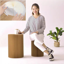 Load image into Gallery viewer, 38cm Nordic Living Room Bedroom Foldable Paper Bench Table Round Stool Plegable Chair Creative Fashion Stool
