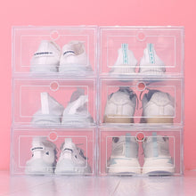 Load image into Gallery viewer, 6pcs/Set Fold Plastic Shoes Case Thickened Transparent Drawer Stackable Box Shoe Organizer
