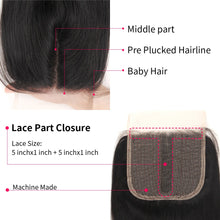 Load image into Gallery viewer, Long Straight Bundles With Closure Human Hair Brazilian Hair Weave Straight Extension
