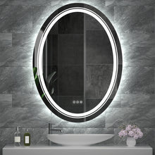 Load image into Gallery viewer, Oval LED Bathroom Mirror Dimmable Light, Wall Mounted Vanity Makeup Mirror
