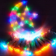 Load image into Gallery viewer, 8 Modes Timer 350 LED Waterfall Christmas Tree Lights with Topper Moon Star Outdoor Fairy String
