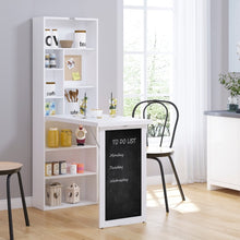 Load image into Gallery viewer, Wall Mounted Foldable Desk, Cabinet Workstation with Blackboard and Side Shelves
