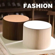 Load image into Gallery viewer, 38cm Nordic Living Room Bedroom Foldable Paper Bench Table Round Stool Plegable Chair Creative Fashion Stool
