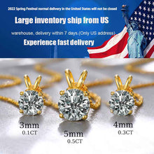 Load image into Gallery viewer, 1CT Moissanite Necklace For Woman Pendant 925 Silver Necklace For Women&#39;s Fine Jewelry
