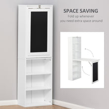 Load image into Gallery viewer, Wall Mounted Foldable Desk, Cabinet Workstation with Blackboard and Side Shelves
