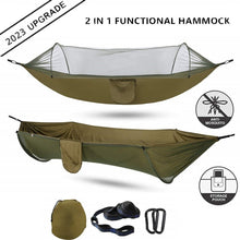 Load image into Gallery viewer, Camping Sleeping Hammock with Mosquito Net and Pop-Up Light Portable Camping Stuff
